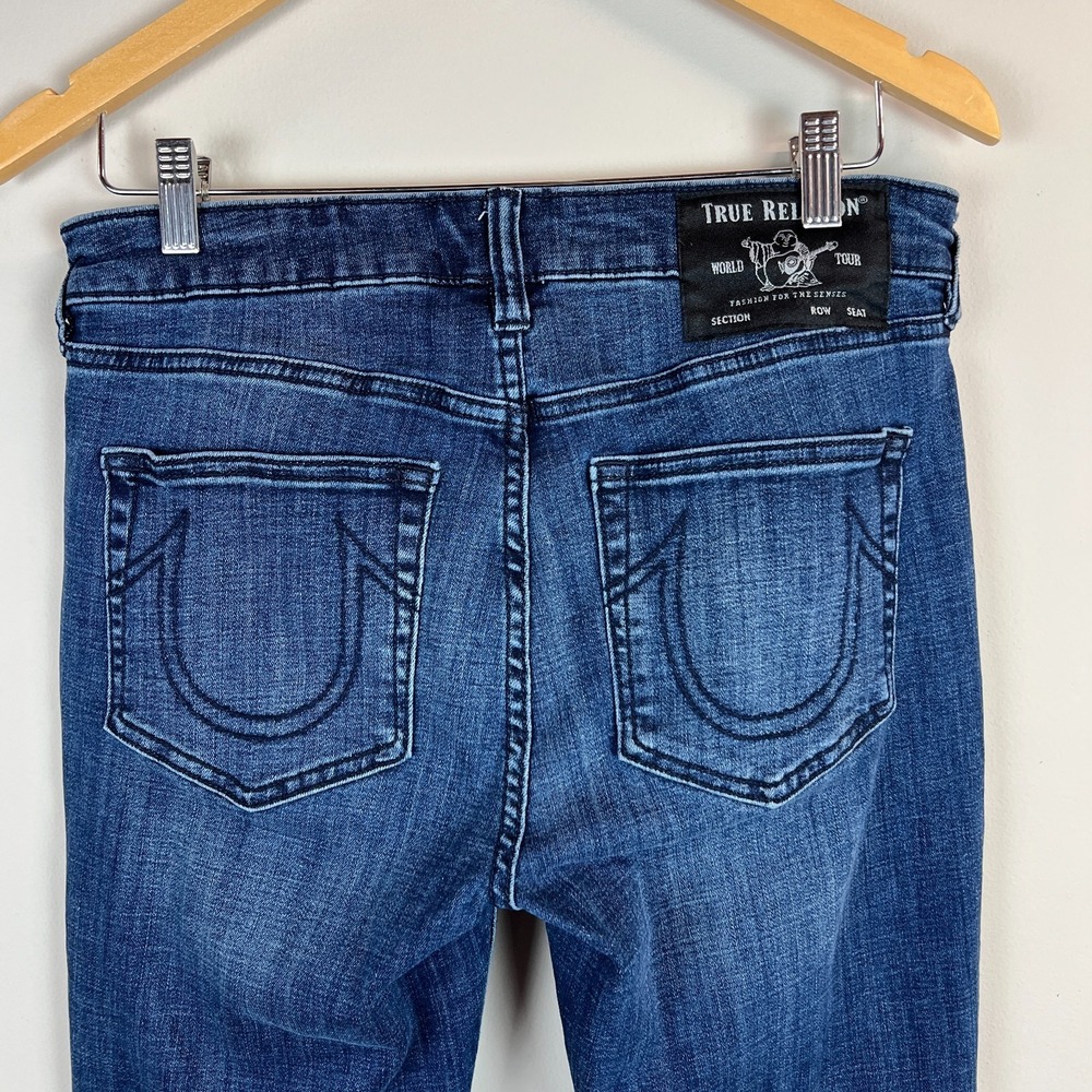 True Religion Jeans Womens 30 Becca Mid Rise Bootcut Dark Wash Stretch Denim